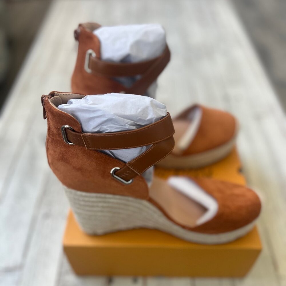 PiePieBuy Women’s Wedge Espadrille Platform Heeled Sandals NIB NEW . Size 9.5 - Picture 2 of 6